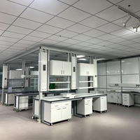 Banc de laboratoire à structure en acier pour laboratoire chimique, table de travail en acier inoxydable avec service d'eau et étagère de rangement