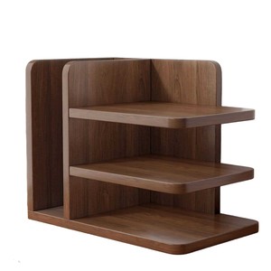 Estantería de escritorio de 3 niveles, organizador de almacenamiento de madera para el hogar, oficina, dormitorio, escritorio de estudio, multifuncional, no requiere instalación - Product Image 5