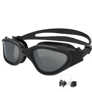Waterproof <b>Large</b>-<b>Frame</b> Anti-Fog Silicone Training Swim Goggles PC Lens UV Protection for Adults Men Women Swimmers - Product Image 1
