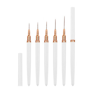 Lot de 5 pinceaux à ongles portables en nylon avec capuchons, stylos fins pour détails précis, pour manucure en salon - Product Image 1