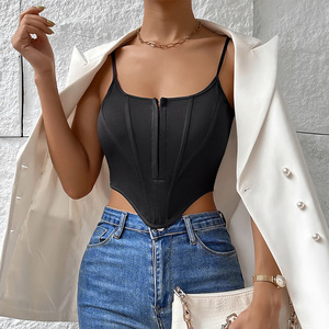 Yicheng 2026 Top Corsetto Estivo da Donna con Chiusura Frontale, Sexy con Spalline Sottili, Bustier in Rete, Top Canotta Carino - Product Image 3