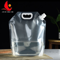 Kantong Kemasan Bir Besar dengan Corong, Kantong Berdiri Portabel Kaliber Besar dengan Corong, untuk Sup Hot Pot, Sup Ayam, Model Hx9155