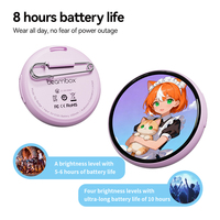 Badge électronique rechargeable Beambox Niji E-badge, personnalisable avec photo, GIF, vidéo, nom, décoration originale, écran de 1,53 pouce