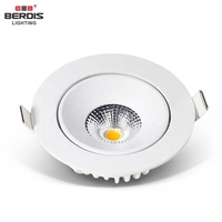 Spot LED encastré incurvé et réglable en aluminium chromé, découpe 90 mm, 3000-6000K, dimmable, anti-éblouissement, pour plafond
