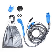 Douche de Camping électrique portable 12V, seau pliable, Kit pour voyage, lavage de voiture, Camping, randonnée, arrosage de plantes en fleurs