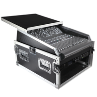 Flight case DJ 13U personnalisé, classique, durable, grande capacité, avec combo rack 6U et étagère pour ordinateur portable, étanche et antichoc en aluminium