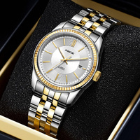 Reloj Mecánico de Hombre Personalizado, Estilo Ejecutivo, Resistente al Agua 5ATM, con Calendario, Diseño Simple y Clásico, Movimiento Automático Japonés Miyota
