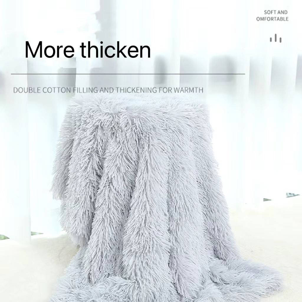 Multicolor Dog Blanket Washable Long Plush Warm Pet Sleeping Blanket