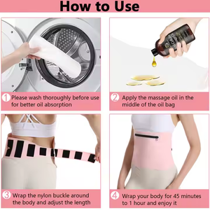 Pack de coussinets de poitrine à l'huile de ricin biologique avec logo personnalisé, compression à froid chaude, taille réglable en nylon - Product Image 5