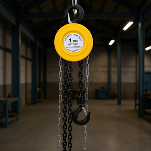 Palans à chaîne manuels 1 tonne 10 pieds en acier jaune, conception à 2 crochets, équipement de levage pour entrepôt - Product Image 2