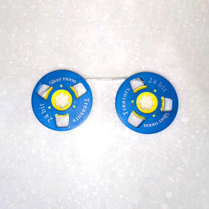 Bobina de aluminio impresa Silver Moon de 24 bits, con buje azul y amarillo, para cassette de bobina abierta, accesorio para producción de cinta virgen - Product Image 3