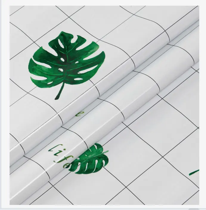 Gulungan kertas dinding hijau alam 3d kertas dinding tropis daun pohon