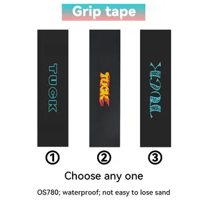 Benutzer definierte hochwertige schwarz bedruckte Griptape OS780 33 Zoll Skateboard Perfo rated Blank Black Grip Tape Sandpapier