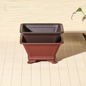 Vasi Bonsai quadrati classici in plastica da 28cm <span class=keywords><strong>e</strong></span> 11 pollici con 4 piedi per succulenti <span class=keywords><strong>e</strong></span> <span class=keywords><strong>Cactus</strong></span> - Product Image 1