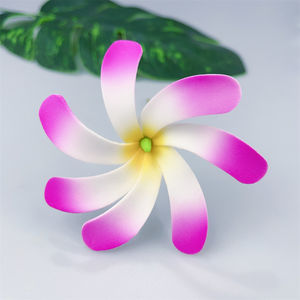 Tiare Flor de espuma con perla gris, 8cm Ear Flower Hair Pick / Tahitian Gardenia, Pinwheel Tiare Hawaiian Hula Dance Flowers - Product Image 3