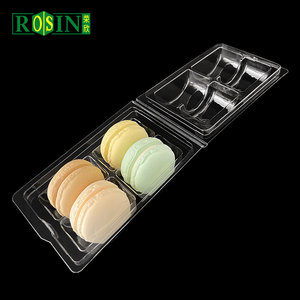 Tùy chỉnh 4 khoang vỏ sò rõ ràng container thực phẩm Pháp nhựa <span class=keywords><strong>Macaron</strong></span> Cookie bao bì - Product Image 5
