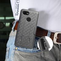 Coque arrière robuste pour PC avec béquille, étui pliable avec clip ceinture pour Google Pixel 3, ajustement parfait à 100 %, noir/bleu/rose/rouge