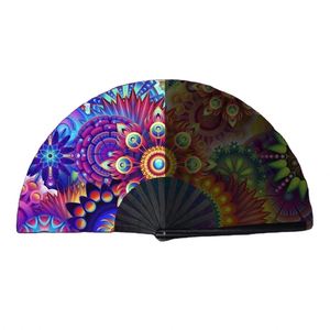 Ventilador Plegable de Mano con Protección UV, Diseño Artesanal de Bambú, Holográfico, Iridiscente y Reflectante, Ideal para Fiestas - Product Image 6