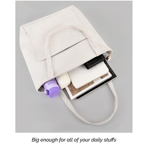 Borsa a Tracolla in Velluto a Coste con Logo Personalizzabile, Grande Capacità, Chiusura a Cerniera e Tasca Interna per Donne - Product Image 4