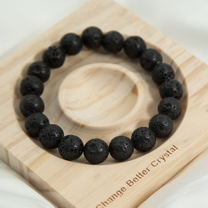 8mm Natural Healing lava Stone <strong>Gemstone</strong> <strong>Bracelet</strong> Chain Rock Essential Oil Diffuser Stretch Lava Rock Beaded <strong>Bracelets</strong> - Product Image 3