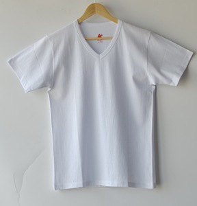 Usine en gros personnalisé 100% coton <span class=keywords><strong>t</strong></span>-<span class=keywords><strong>shirt</strong></span> uni <span class=keywords><strong>blanc</strong></span> col en v hommes <span class=keywords><strong>t</strong></span>-shirts doux fitness <span class=keywords><strong>t</strong></span>-<span class=keywords><strong>shirt</strong></span> femmes - Product Image 3