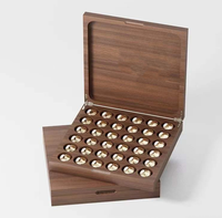Boîte cadeau de luxe pour le Ramadan, chocolat, dattes, boîte de rangement personnalisée en noyer mat, boîte en bois recyclable avec couvercle rabattable pour chocolat