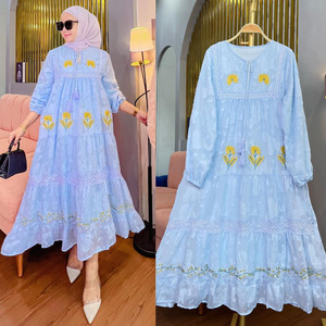 M227 # Vestido de Mujer en 3 Colores, Shopee, Sudeste Asiático, Medio Oriente, Ropa Femenina, Chifón Bordado - Product Image 4