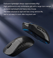 Mouse Gaming Nirkabel Serat Karbon Tri Mode 2.4G Bluetooth 5.2 Isi Ulang, Mouse Gaming Berkabel untuk Laptop