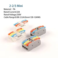 Konektor Kawat Tuas Pin Cepat Mini Kabel Listrik Splitter Universal Konektor Kabel untuk Lampu Led Blok Terminal Push-In