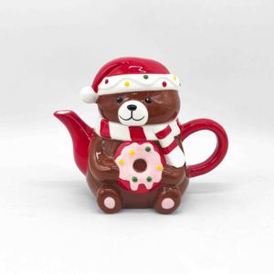 Taza de Cerámica de Navidad <span class=keywords><strong>con</strong></span> Diseño de Oso <span class=keywords><strong>con</strong></span> Bufanda y Mango de Bastón de Caramelo, Taza Festiva para Café, Regalo para el Hogar u Oficina - Product Image 4
