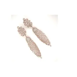 Los pendientes de diamantes naturales de oro rosa para mujer más vendidos-Estilo de lujo para bodas y ocasiones de regalo Ropa de fiesta Calidad de exportación - Product Image 3