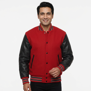 Customized College Baseball jacket for Men Sports Wears Varsity Jacket Letterman <b>Red</b> <b>Wool</b> CollegeBaseballjacket for men - Product Image 1