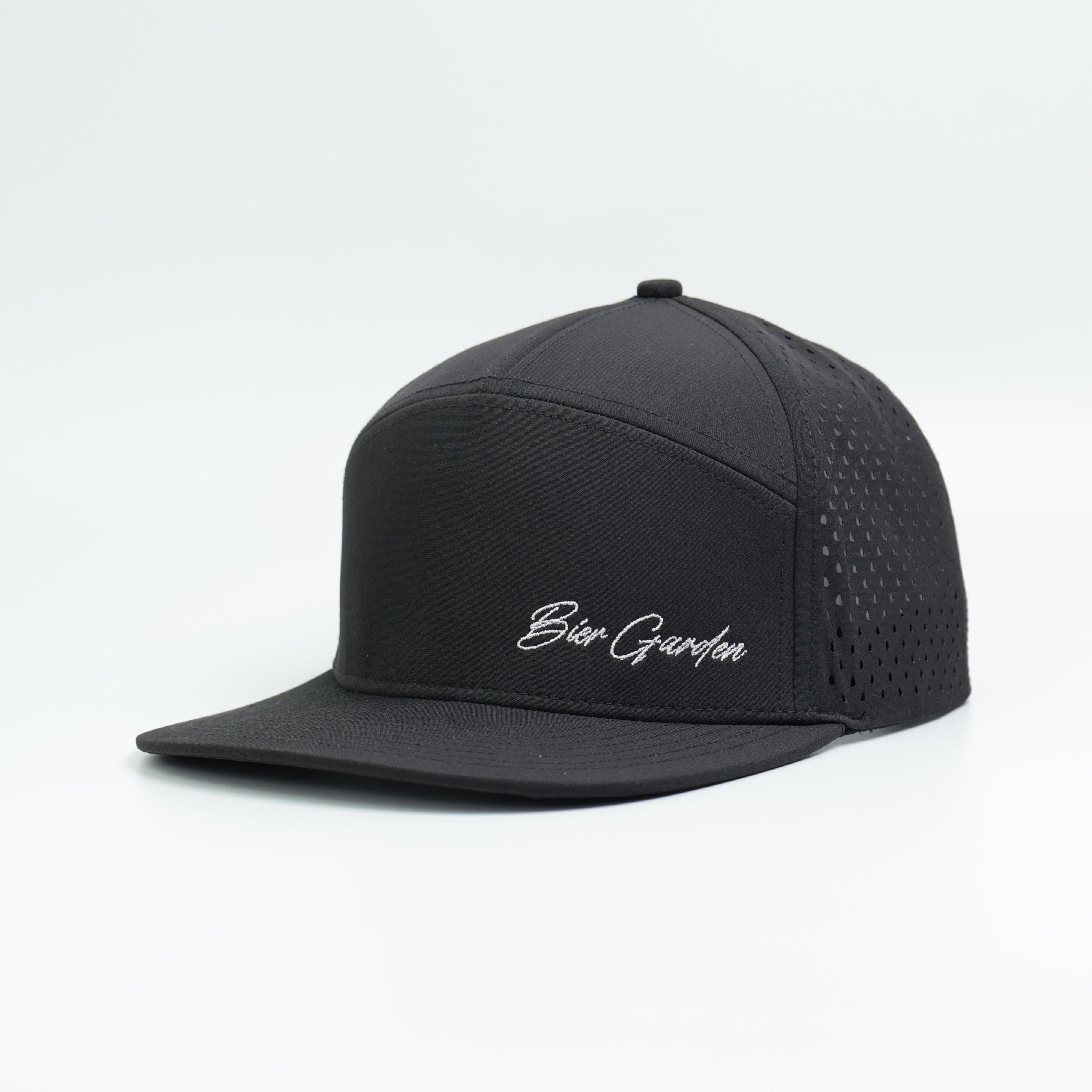 7-panel flat embroidery laser-perforated quick-dry cap