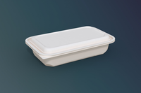 Voedsel Tentoonstellingsfestival 850ml Biologisch afbreekbaar Wegwerpdeksel Cuisine Verpakking Hoge kwaliteit Bio-container Afhaalkist Professioneel