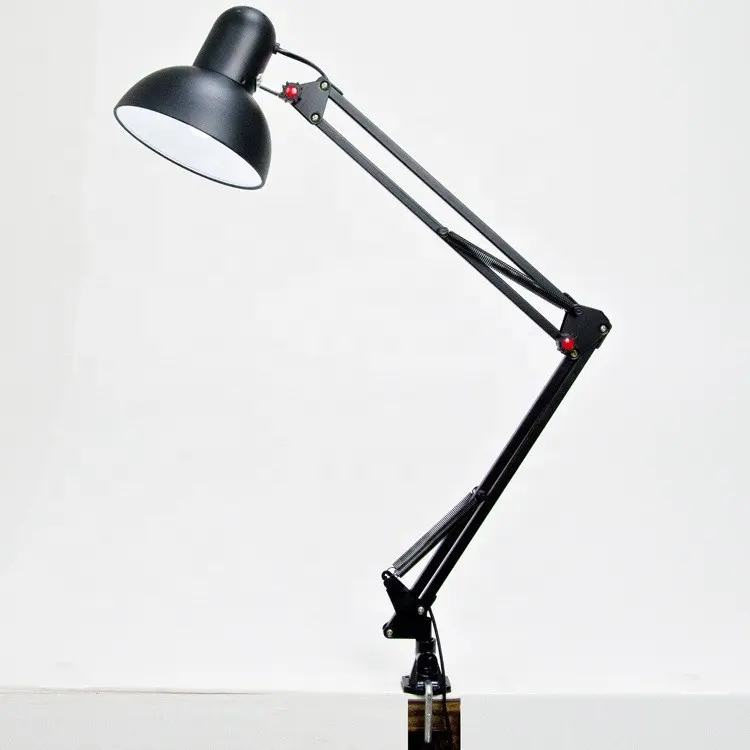 DIHAO Black Flexible Swing Arm Clamp Mount Lamp Office Studio Home Table Desk Light
