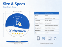 Carte de visite NFC sans contact avec puce 215 en PVC, carte Google Review, logo personnalisé, activation par simple pression, personnalisable pour restaurant/hôtel