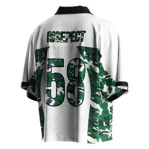 เสื้อเจอร์ซีย์ฟุตบอลอเมริกันสไตล์เรโทรแบบคอปกโปโล พร้อมดีไซน์ที่เหมาะสำหรับการพิมพ์แบบ Sublimation และแผ่นระบายความชื้นสำหรับสวมใส่ข้างสนาม - Product Image 3