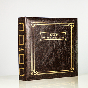 Classic Retro Style Leather Cover Golden Stamping Custom logo Paper <strong>slip</strong> Sheet Book Bound <strong>Photo</strong> <strong>Album</strong> <strong>slip</strong> <strong>in</strong> 4r 200photos - Product Image 2