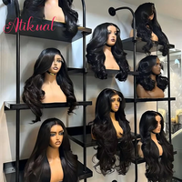 Peluca de Cabello Humano Virgen Liso Natural SDD sin Pegamento con Encaje Frontal HD Doble Trama 13x4, Venta al por Mayor con Marca Privada