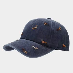 Casquette de baseball délavée style western transfrontalier, à calotte souple, entièrement brodée motif chiot, inspirée du streetwear, effet vieilli vintage - Product Image 4