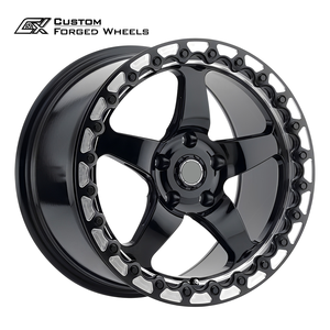 ล้อแม็กซ์ Beadlock ขนาด 17 18 นิ้ว 17x11 5x114.3 5 รู สีดำเงา ลาย 5 ก้าน สำหรับรถมัสแตง - Product Image 1