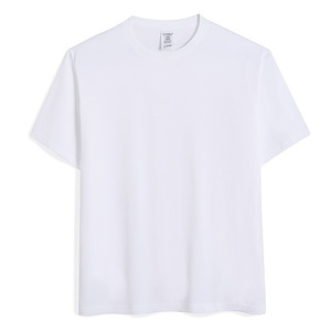 เสื้อยืดสีพื้นทรงหลวมสำหรับวัยรุ่น เสื้อผ้าโปรโมชั่น สีขาว ผ้าฝ้าย 100% เสื้อลำลองแบบยูนิเซ็กซ์ - Product Image 1
