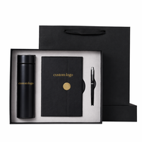 Set de Regalo de Cuaderno y Botella de Cuero/PU con Logotipo Personalizado, Cierre Magnético y Banco de Energía - Artículo Promocional Corporativo