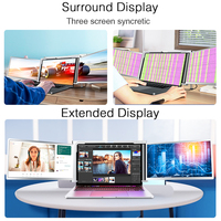 Extensor de monitor portátil de doble pantalla ODM/OEM de 14 pulgadas, 1920*1080 IPS FHD, monitor triple portátil, conexión con un solo cable para negocios