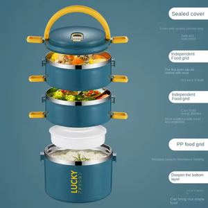 Offre Spéciale Scellé Isolé Boîte À Lunch Employé De Bureau En Acier Inoxydable Boîte À <span class=keywords><strong>Repas</strong></span> avec Couvercle Four À Micro-ondes Chauffé Boîte À Bento Étudiant - Product Image 4