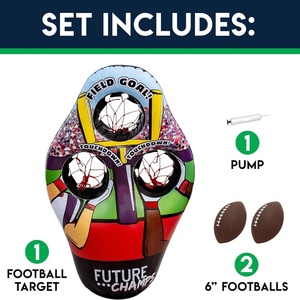 PVC <b>Inflatable</b> Football Target Toss <b>Game</b> for Kids <b>Inflatable</b> Football Throwing Target Toy with Soft Mini Footballs - Product Image 2