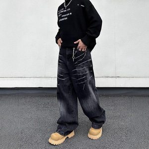 Jeans pour hommes Provoke Hem en denim coupe droite avec <span class=keywords><strong>d</strong></span>étails sur le bord Anger Bulk - Product Image 2