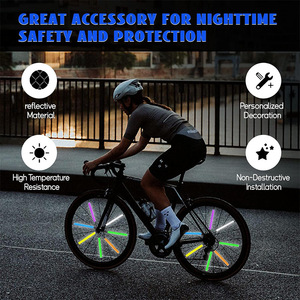Tiras reflectantes para ruedas de bicicleta, cinta reflectante colorida para radios, accesorios de seguridad para ciclismo nocturno - Product Image 2