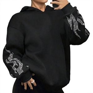 Sweat-shirt doux pour femmes en coton molletonné à col rond, personnalisable avec logo, style décontracté, streetwear, vêtements d'hiver - Product Image 1