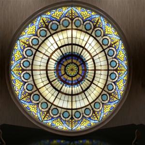Vitraux ronds personnalisés en verre massif, technique Tiffany, pour éclairage et décoration murale et de plafond de salle de sport et de chambre. - Product Image 2
